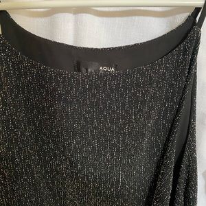 NWT Aqua Black Shimmer High Neck Tank